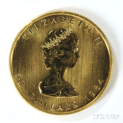 1984 Canadian Fifty Dollar Gold Coin. Estimate $800-1,200