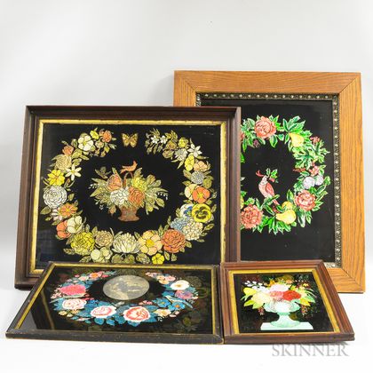 Four Framed Tinsel Pictures