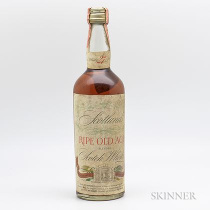 Scotlands Ripe Old Age 27 Years Old, 1 4/5 quart bottle 