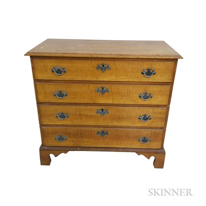 Chippendale-style Maple and Birch Chest of Drawers