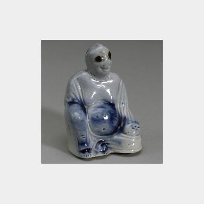 Staffordshire White Salt Glazed Stoneware Figure of a Buddha