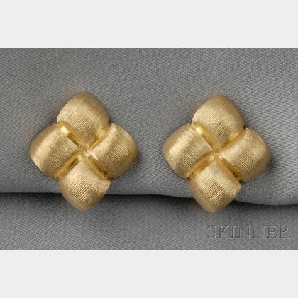 18kt Gold Earclips, Henry Dunay