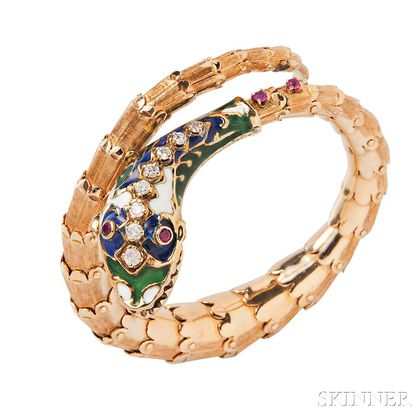 14kt Gold Snake Bracelet