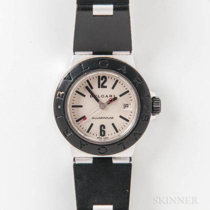 Bulgari "Diagono" AL 38 TA Lady's Aluminum Automatic Wristwatch