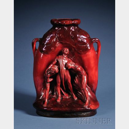 Zsolnay Flambe Glazed Figural Vase
