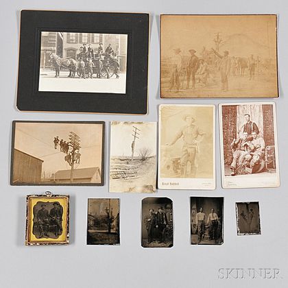 Eleven Photographs of Telegraph Linemen