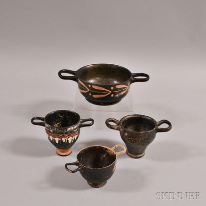 Four Greek Apulian Pottery Vessels