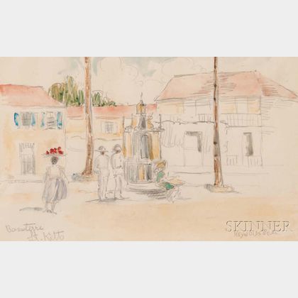 Reynolds Beal (American, 1866-1951) Two Works on Paper: Basseterre, St. Kitts
