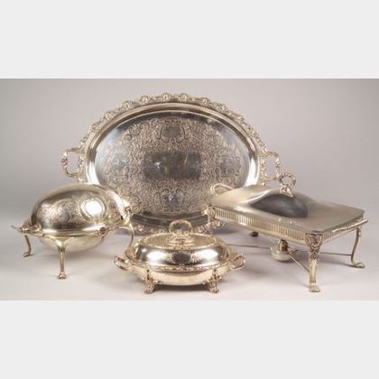 Four Silver Plated Table Serving Articles