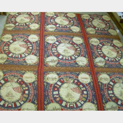1893 Chicago World's Columbian Exposition Printed Cotton Quilt