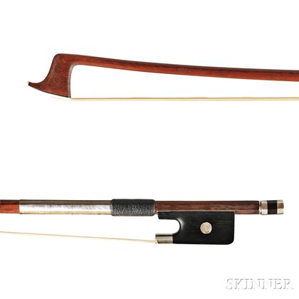 Nickel Silver-mounted Violin Bow, E.F. OUCHARD
