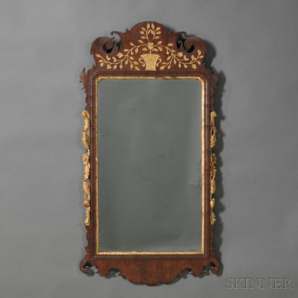Chippendale Walnut and Gilt-gesso Mirror