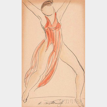 Abraham Walkowitz (American 1878-1965) Isadora Duncan
