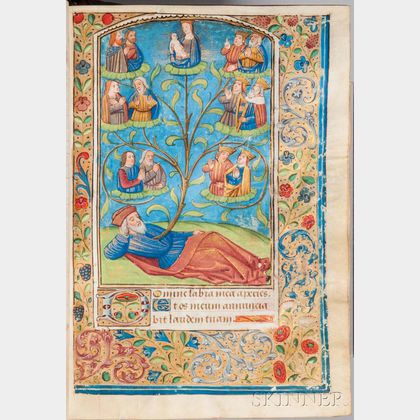 Book of Hours, Use of Rouen, Illuminated Latin Manuscript on Parchment.