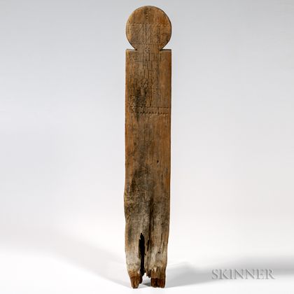 Carved Temporary Grave Marker