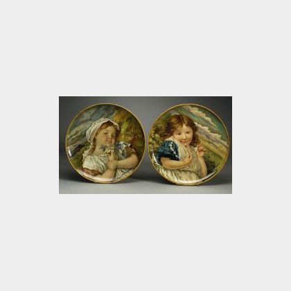 Important Pair of Minton Earthenware Chargers