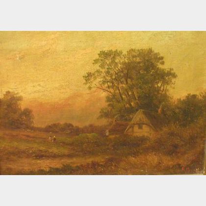British School, 19th Century Country Cottage. Signed or inscribed R. Percy l.r. 