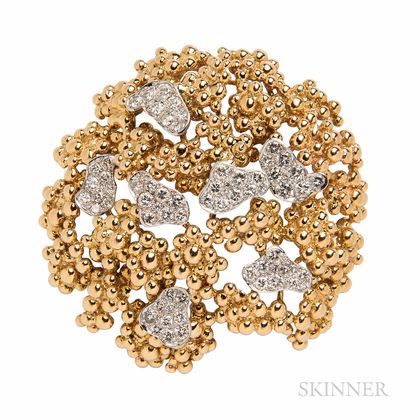 Marianne Ostier 18kt Gold and Diamond Brooch