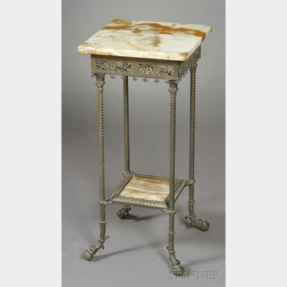 Continental Renaissance Revival Onyx and Bronze Hall Stand