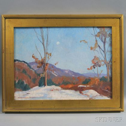 John Newton Howitt (American, 1885-1958) Moonlit Winter Landscape