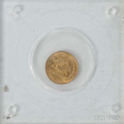 1945-M Mexican Two Pesos Gold Coin. Estimate $50-100