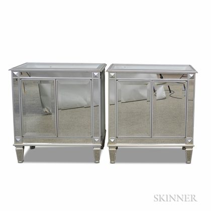 Pair of Bombay Mirrored Cabinets