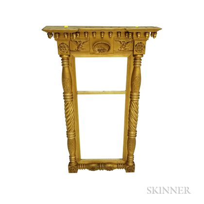 Classical Carved and Gilt-gesso Split-baluster Tabernacle Mirror