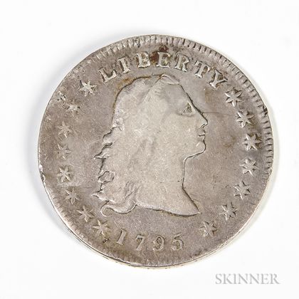 1795 Flowing Hair Dollar, B-5 BB-27 3 Leaves
