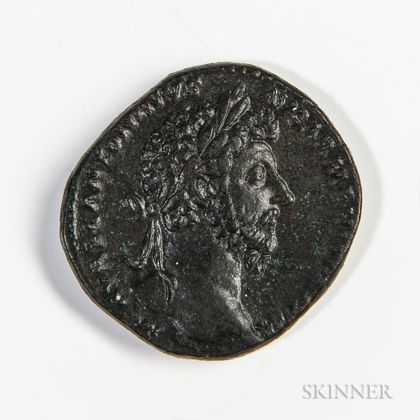 Roman Empire, Marcus Aurelius Orichalcum Sestertius, Rome, 163-164 AD