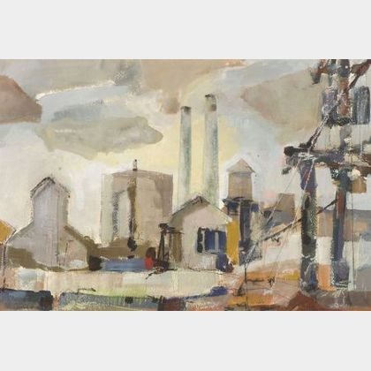 William Arthur Lewis (American, 20th Century) Lot of Two Factory Views Including: Generator Plant, The Low Countries