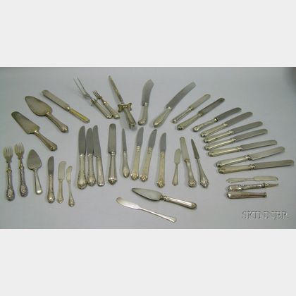 Approximately Thirty-nine Sterling Silver Handled Knives and Miscellaneous Articles. 