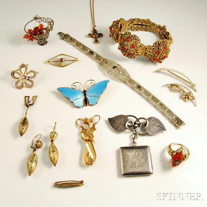 Group of Sterling Silver and Gold Jewelry