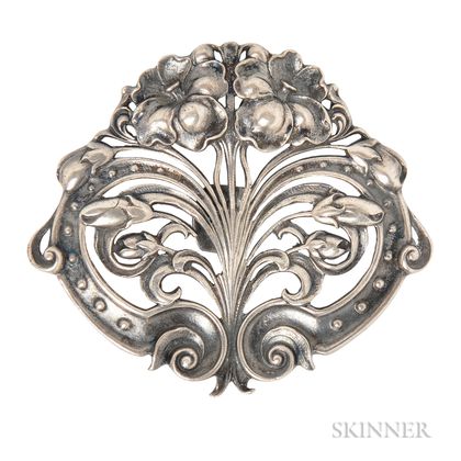 Art Nouveau Sterling Silver Brooch, Gorham