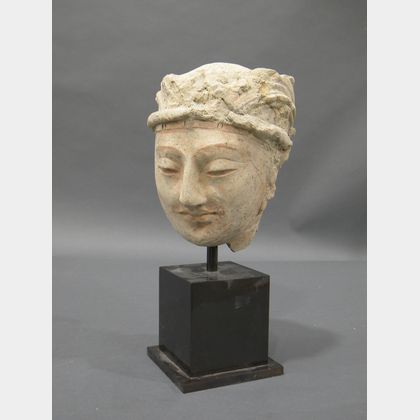 Stucco Head of a Bodhisattva