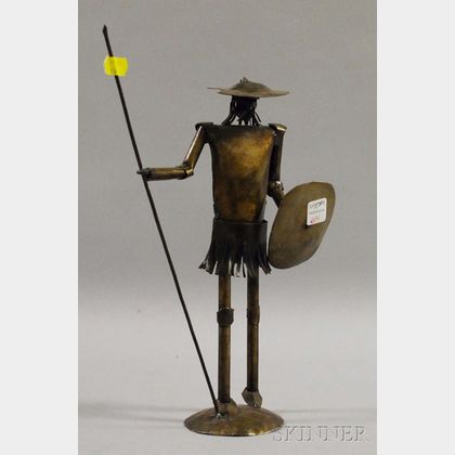 Modern Metal Don Quixote Sculpture