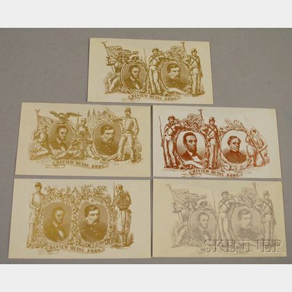 Five Civil War Era C. Magnus Illustrated Abraham Lincoln/Patriotic Envelopes. 