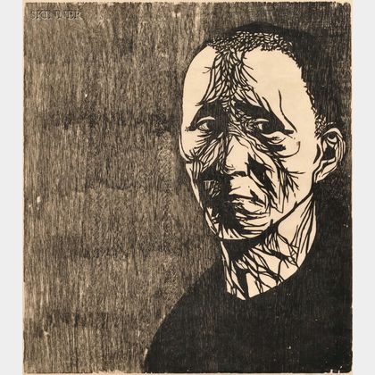 Leonard Baskin (American, 1922-2000) Three Portraits: Bertolt Brecht