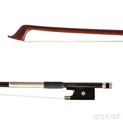 French Nickel Silver-mounted Violin Bow, Cuniot-Hury