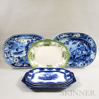 Seven Transfer-decorated Platters