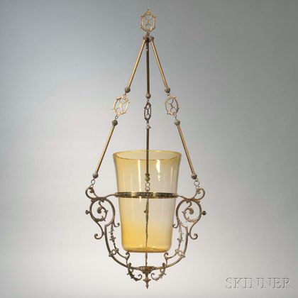Brass and Glass Yahrzeit Lamp