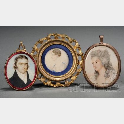 Three Portrait Miniatures on Ivory