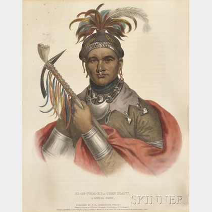 Three Framed Colored Lithographs of Native Americans, 1838