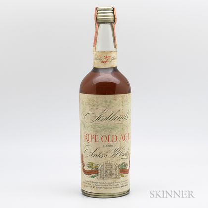 Scotlands Ripe Old Age 27 Years Old, 1 4/5 quart bottle 