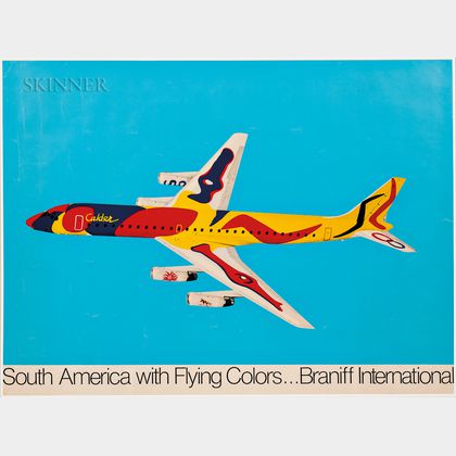 After Alexander Calder (American, 1898-1976) South America with Flying Colors...Braniff International