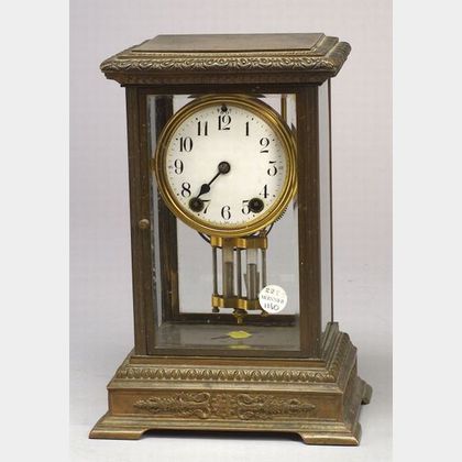 Seth Thomas Bronze and Glass Mantel Clock