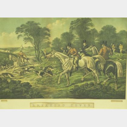 Lot of Five Framed 19th Century Prints of European Genre and Hunting Scenes. 