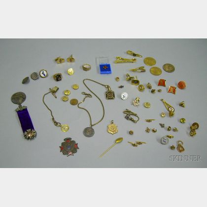Large Group of Masonic and Fraternal Jewelry and Other Items
