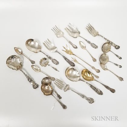Group of American Sterling Silver Floral Flatware