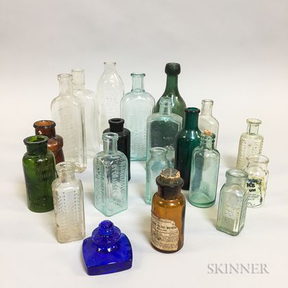 Twenty Glass Medicine Bottles