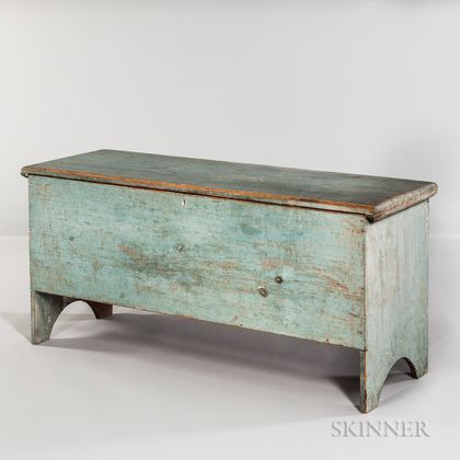 Powder Blue-painted Pine Six-board Chest